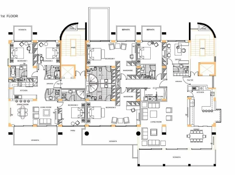 Apartamento 3 habitaciones 160 m² Comunidad St. Tychon, Chipre