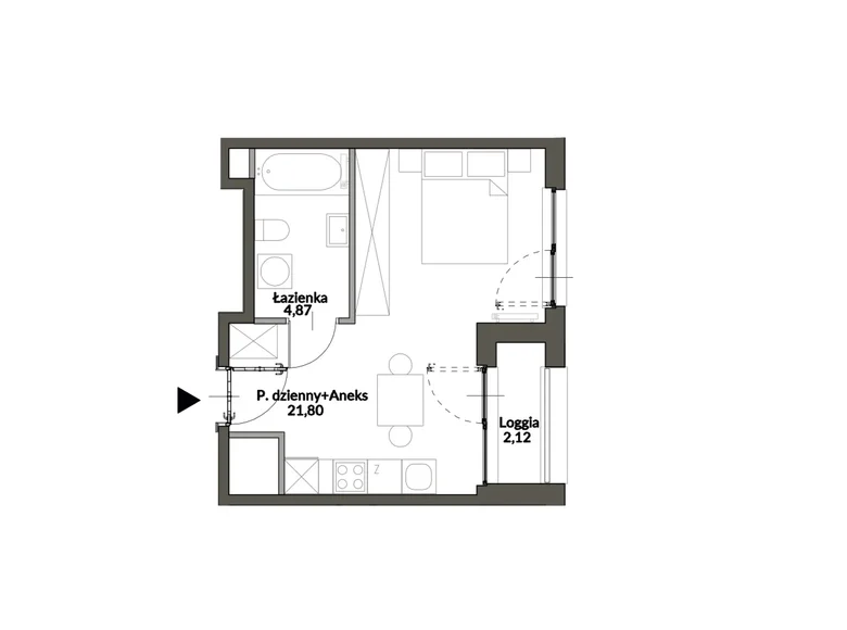 Mieszkanie 1 pokój 27 m² Marki, Polska