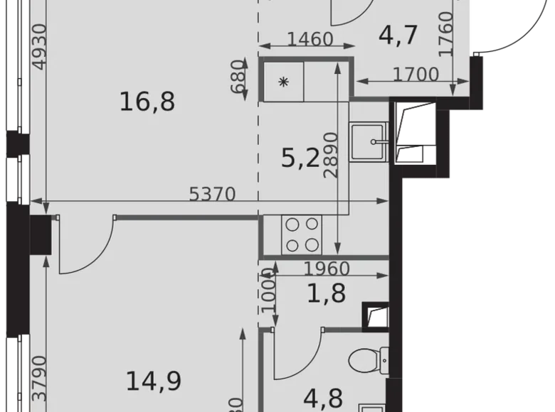 Mieszkanie 2 pokoi 52 m² Moskwa, Rosja