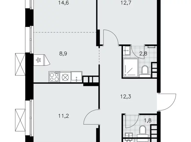 Appartement 4 chambres 85 m² poselenie Sosenskoe, Fédération de Russie
