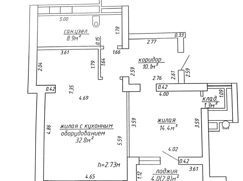 Квартира 2 комнаты 70 м² Минск, Беларусь