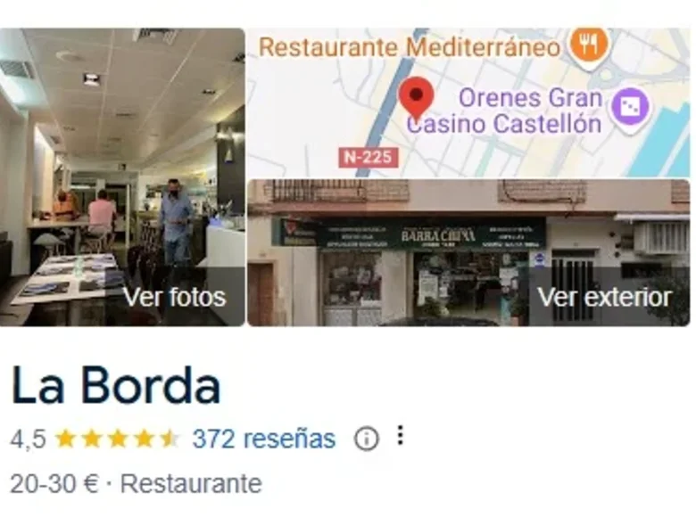 Übertragung Restaurant GRAO DE CASTELLÓN - CAMINO EXTRAMUROS