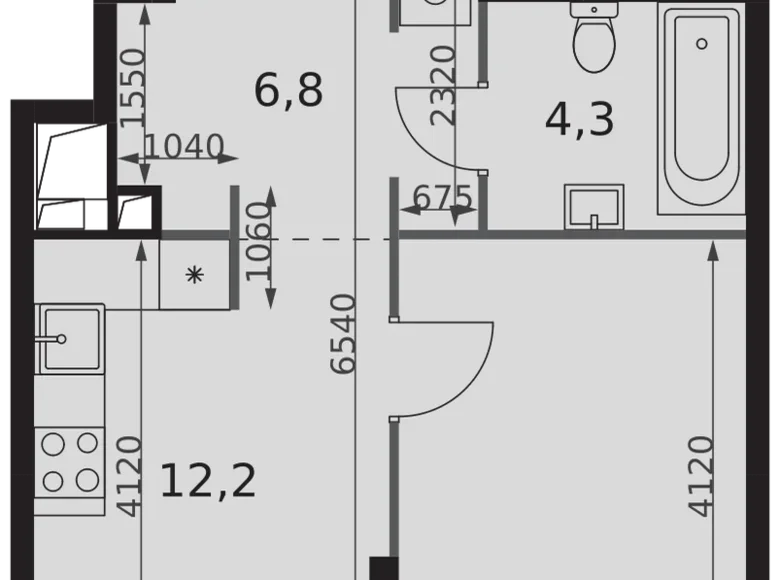 Mieszkanie 1 pokój 36 m² North-Western Administrative Okrug, Rosja