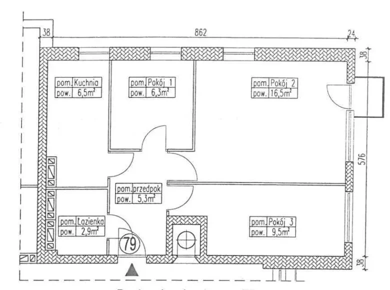 Mieszkanie 3 pokoi 47 m² Warszawa, Polska