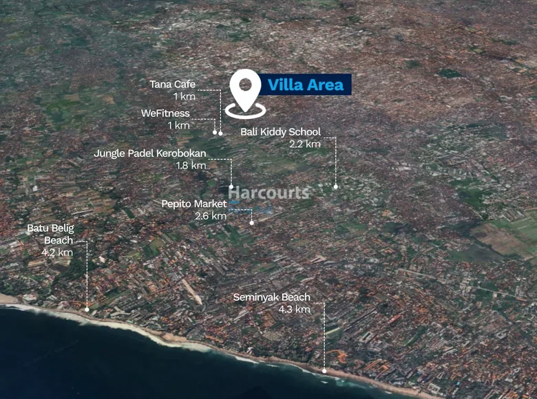 Villa de 4 dormitorios 140 m² Kerobokan Kaja, Indonesia