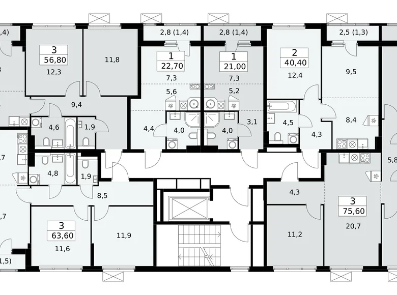 Квартира 1 комната 21 м² поселение Сосенское, Россия