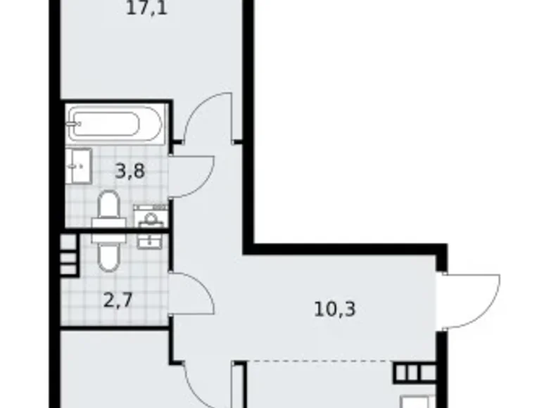 Appartement 2 chambres 59 m² poselenie Sosenskoe, Fédération de Russie