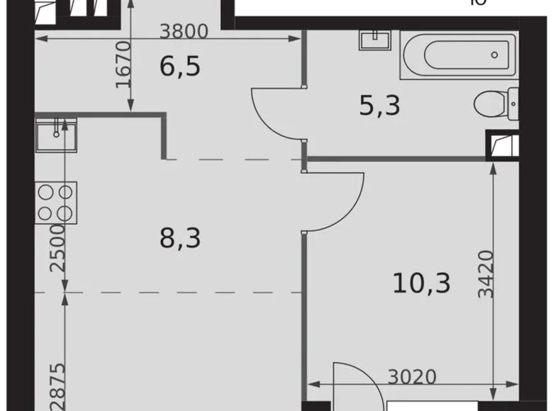 Квартира 2 комнаты 43 м² район Коньково, Россия