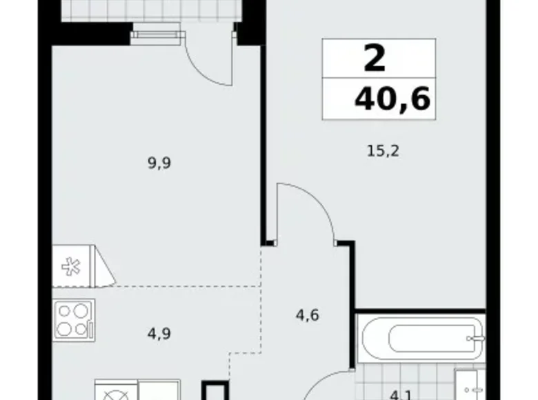 Appartement 2 chambres 41 m² Moscou, Fédération de Russie