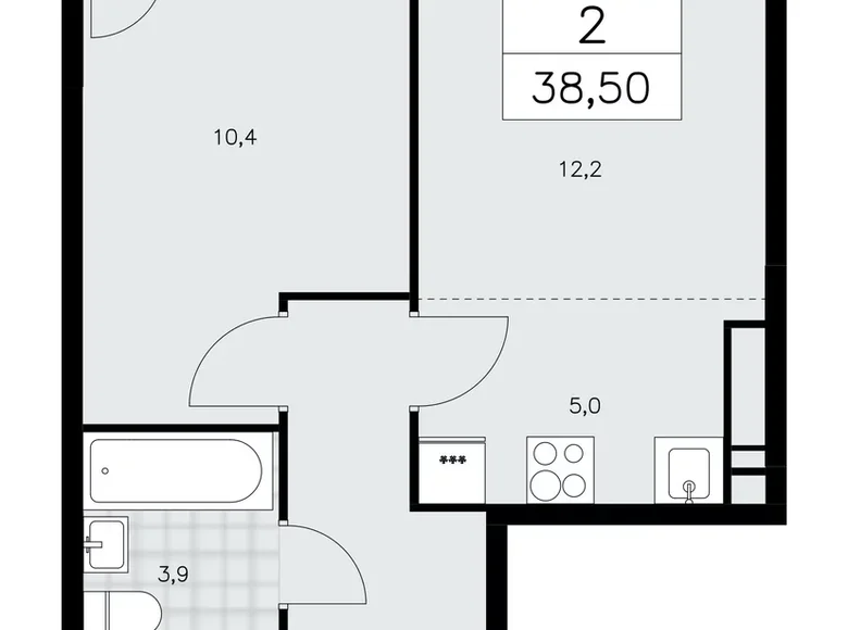 Wohnung 2 zimmer 39 m² poselenie Sosenskoe, Russland