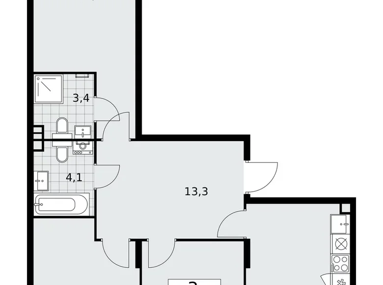 Квартира 3 комнаты 75 м² поселение Десёновское, Россия