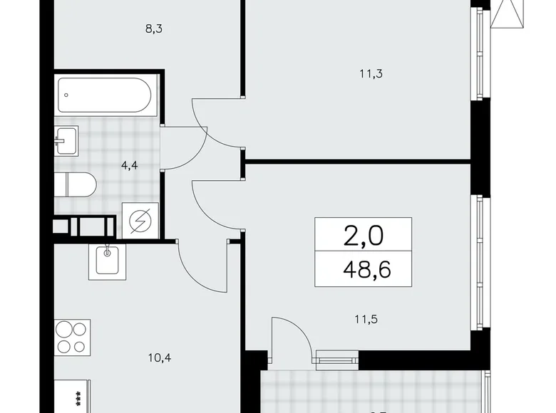 Apartamento 2 habitaciones 49 m² Krasnoye Selo, Rusia