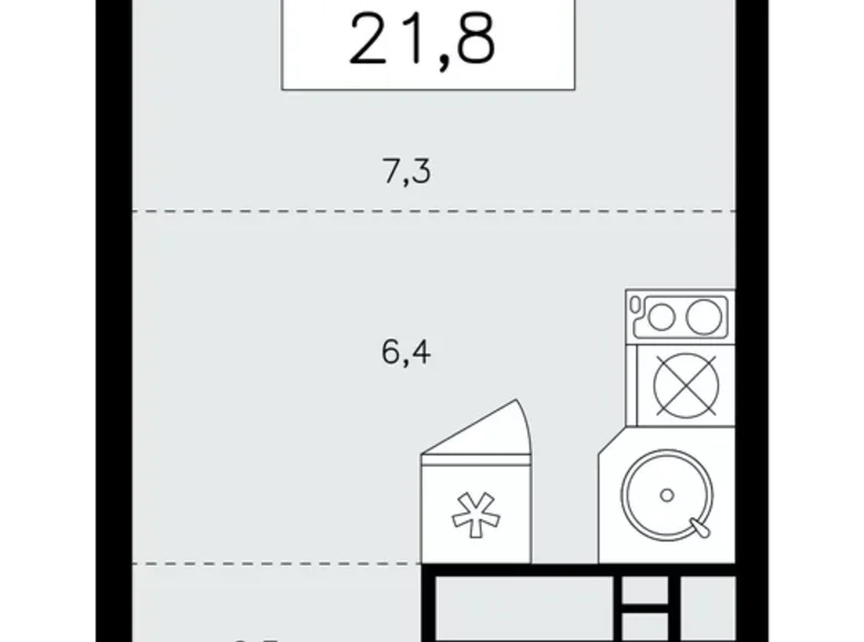 Apartamento 1 habitación 22 m² Moscú, Rusia