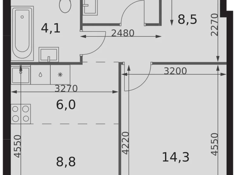 Mieszkanie 2 pokoi 46 m² Konkovo District, Rosja