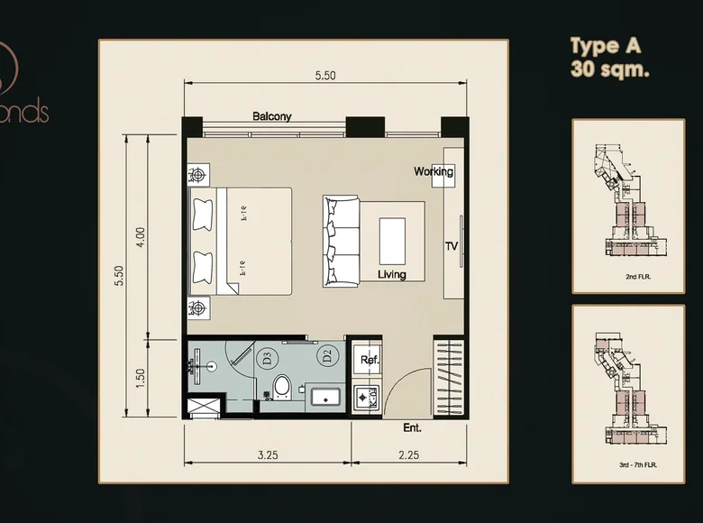 Estudio 1 habitacion 30 m² Phuket, Tailandia