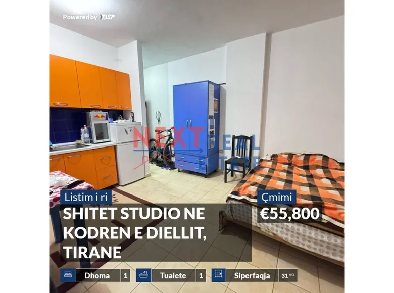 Kawalerka 2 pokoi 26 m² Tirana, Albania