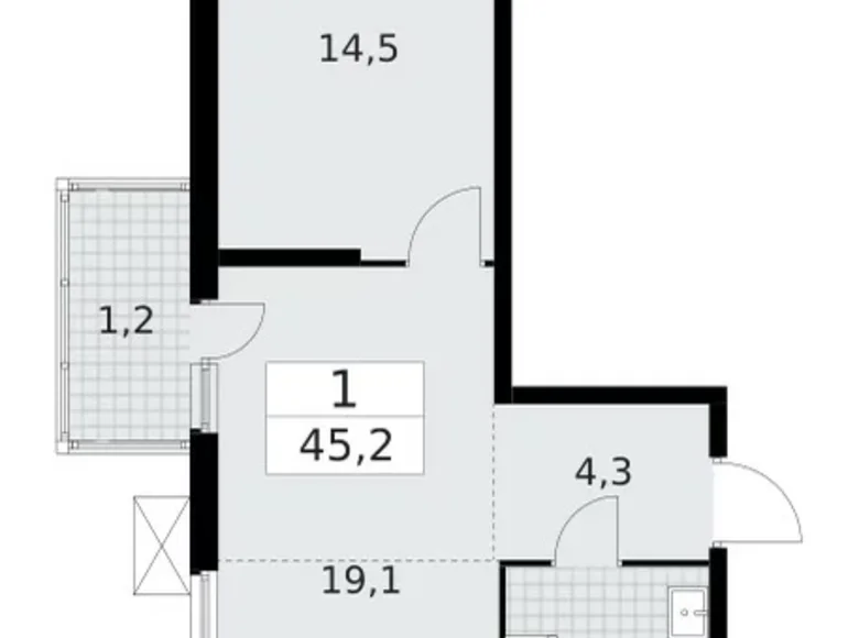 Apartamento 1 habitación 45 m² Krasnoye Selo, Rusia