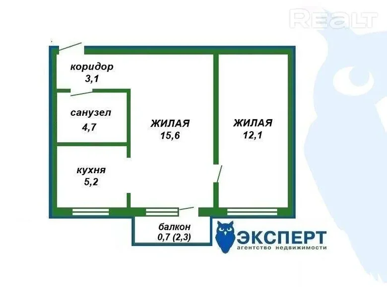 Квартира 2 комнаты 43 м² Минск, Беларусь