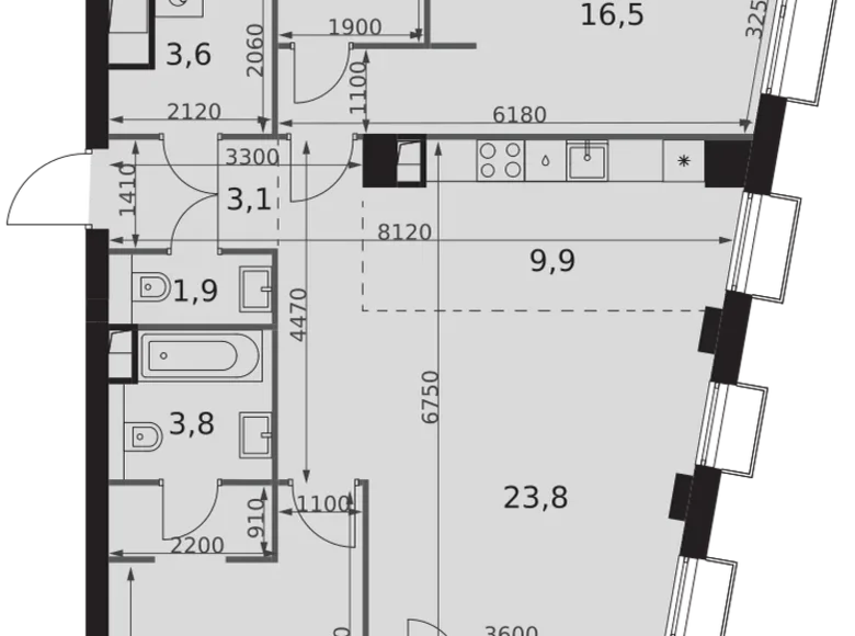 Apartamento 3 habitaciones 89 m² North-Western Administrative Okrug, Rusia