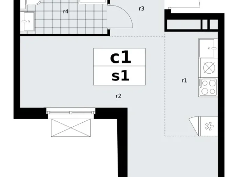 Mieszkanie 1 pokój 28 m² poselenie Sosenskoe, Rosja