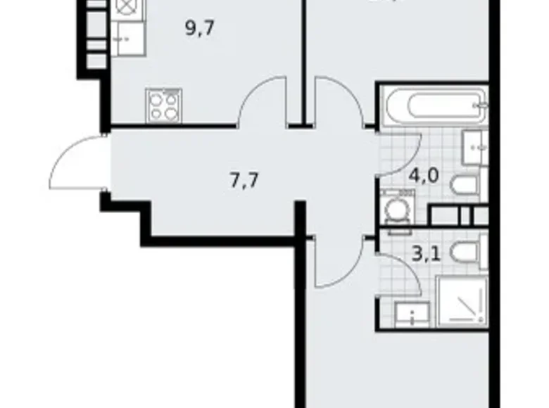 Mieszkanie 3 pokoi 62 m² Wnukowo, Rosja