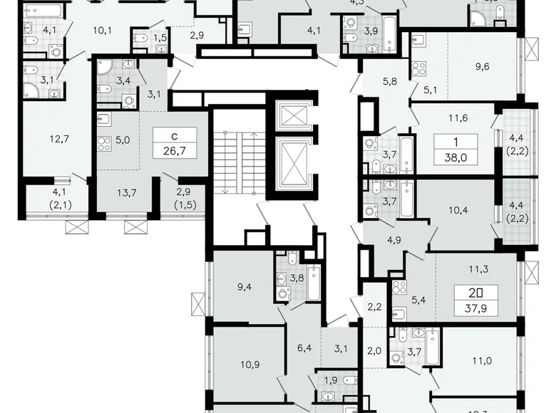 Квартира 3 комнаты 76 м² Всеволожск, Россия