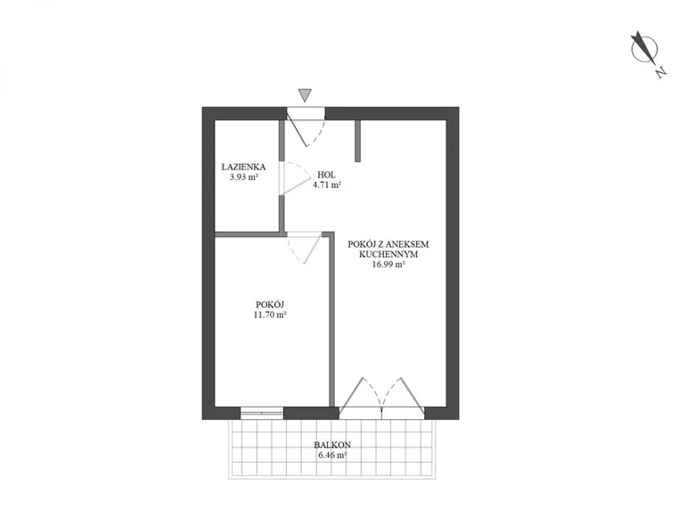 2 room apartment 37 m² Warsaw, Poland