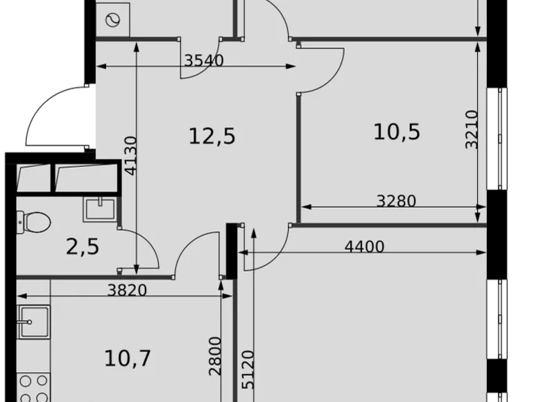 Apartamento 3 habitaciones 82 m² Razvilka, Rusia