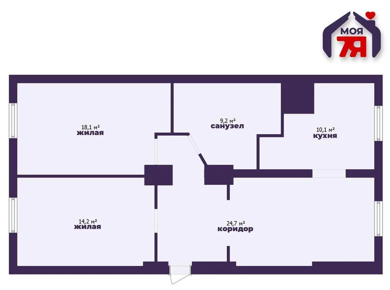 Квартира 2 комнаты 76 м² Минск, Беларусь