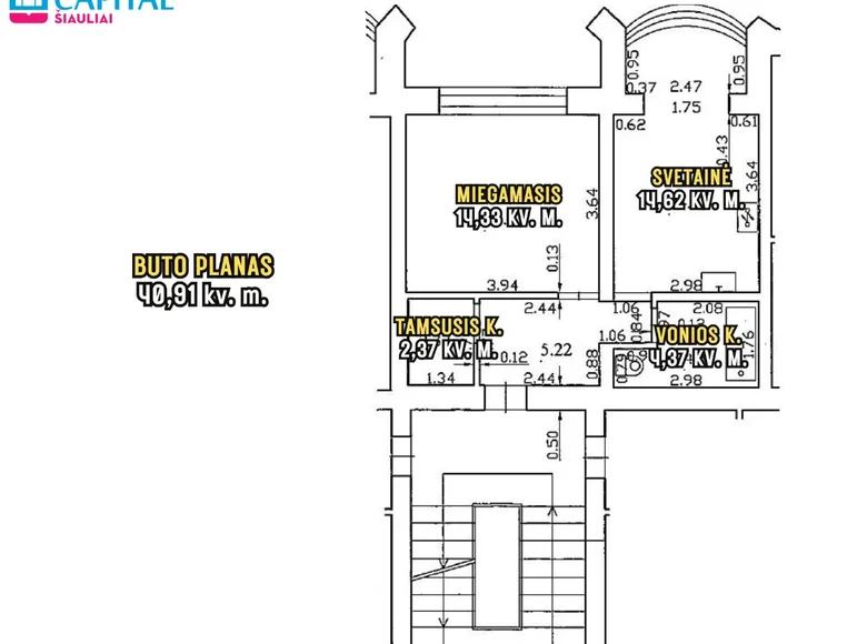 Wohnung 2 zimmer 41 m² Vilnius, Litauen