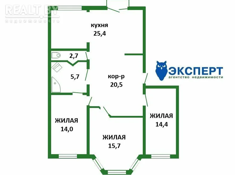 Квартира 3 комнаты 99 м² Минск, Беларусь