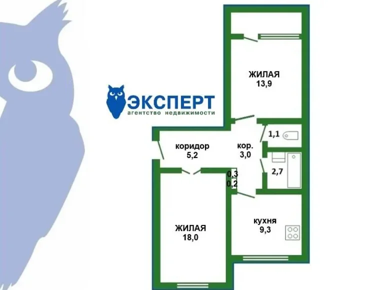 Wohnung 2 zimmer 54 m² Minsk, Belarus
