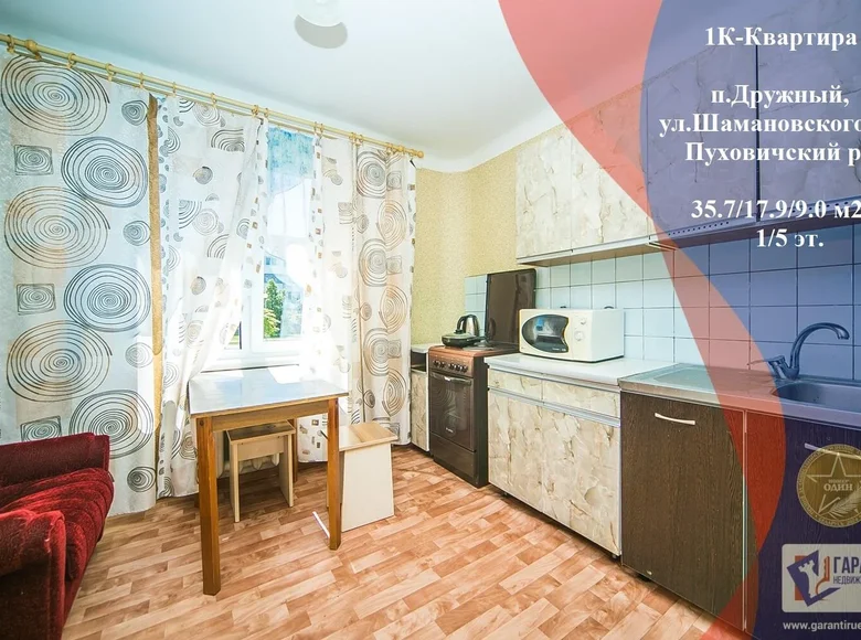 1 room apartment 36 m² Druzhny, Belarus