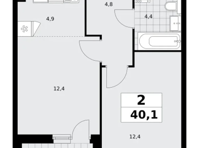 Wohnung 2 zimmer 40 m² poselenie Sosenskoe, Russland