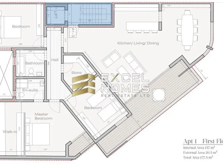 Apartamento 3 habitaciones  Pembroke, Malta