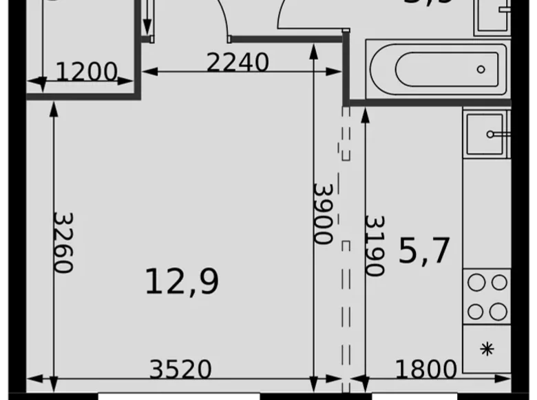 Студия 1 комната 30 м² Развилка, Россия