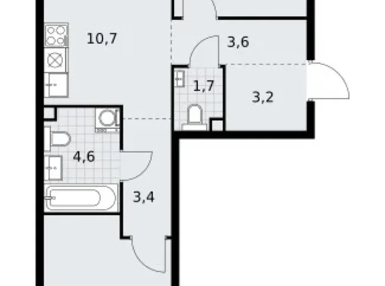 Appartement 3 chambres 60 m² Postnikovo, Fédération de Russie