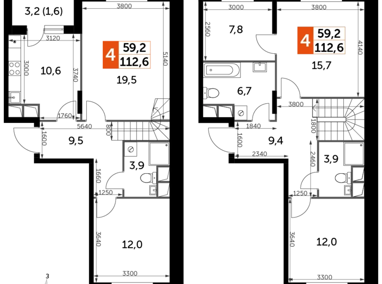 Mieszkanie 4 pokoi 113 m² Razvilka, Rosja