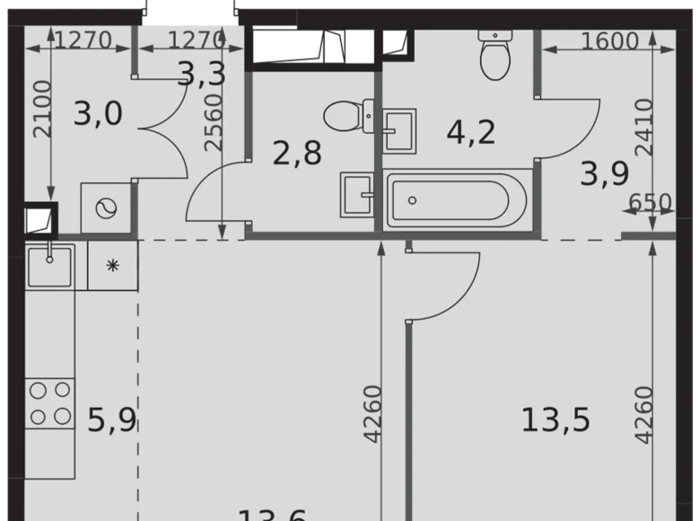 Appartement 2 chambres 50 m² Moscou, Russie