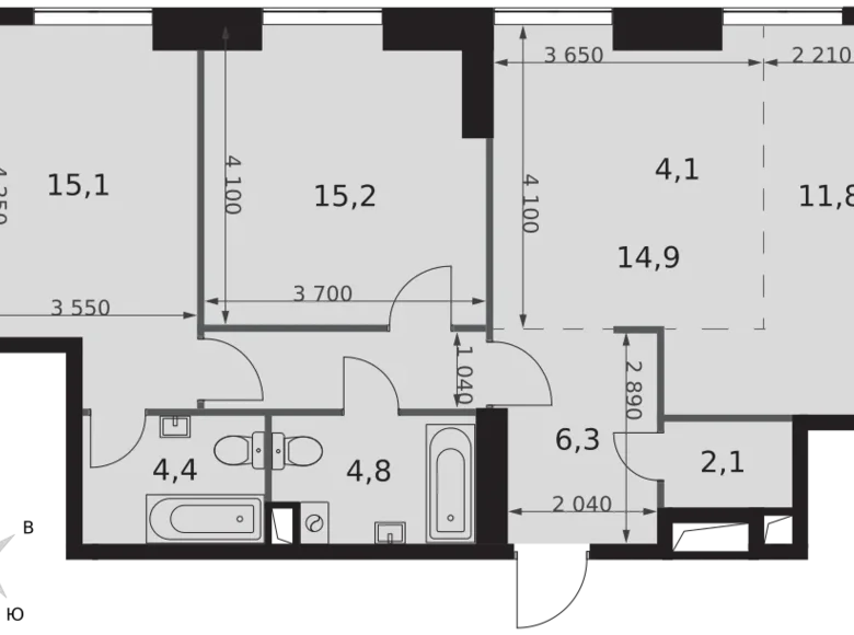 Apartamento 3 habitaciones 79 m² Konkovo District, Rusia