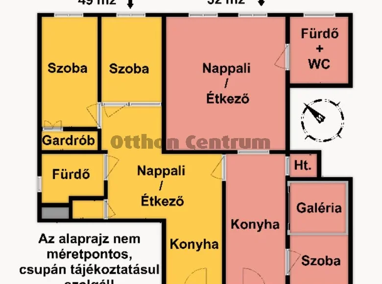 Квартира 2 комнаты 52 м² Будапешт, Венгрия