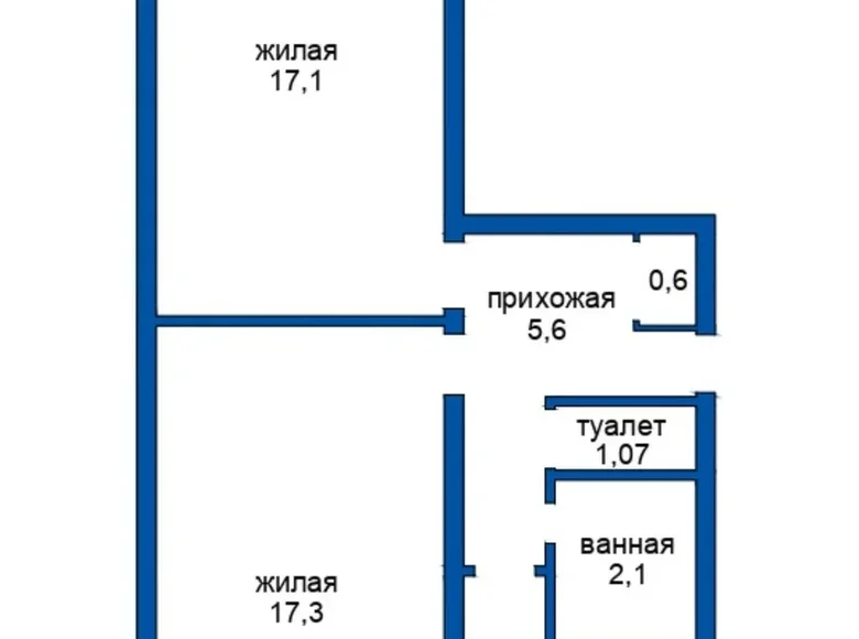 Mieszkanie 2 pokoi 50 m² Borysów, Białoruś