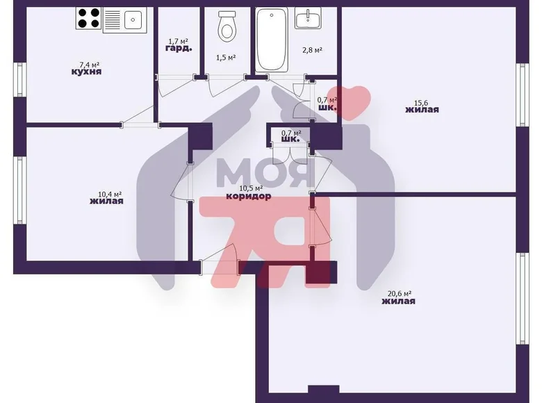 Apartamento 3 habitaciones 71 m² Hancevichi, Bielorrusia