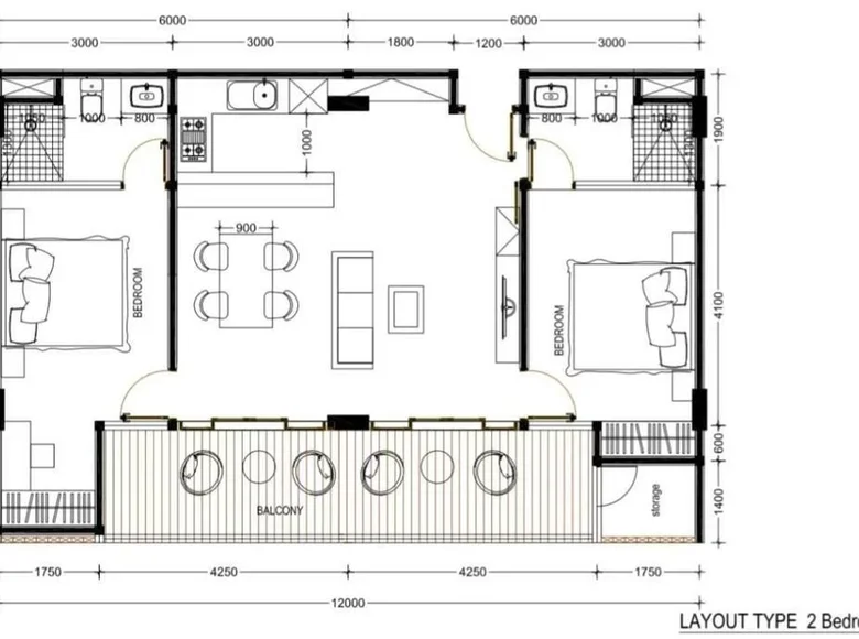 Wohnung 3 Zimmer 121 m² Denpasar, Indonesien