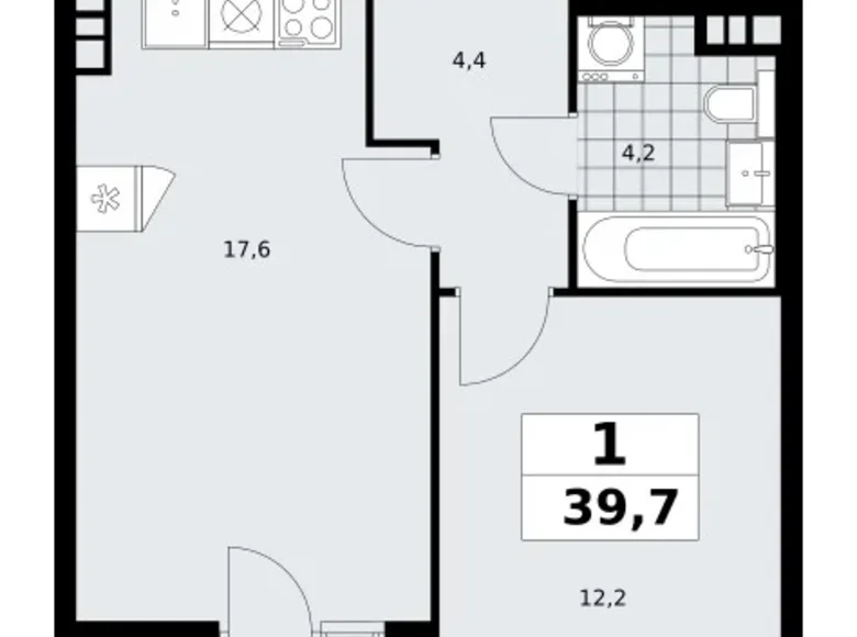 Appartement 1 chambre 40 m² poselenie Sosenskoe, Fédération de Russie