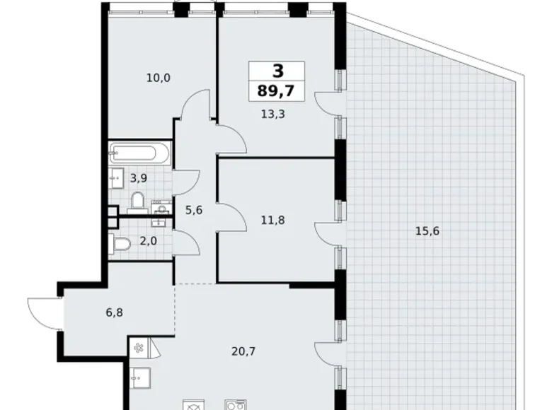 Apartamento 3 habitaciones 90 m² Postnikovo, Rusia