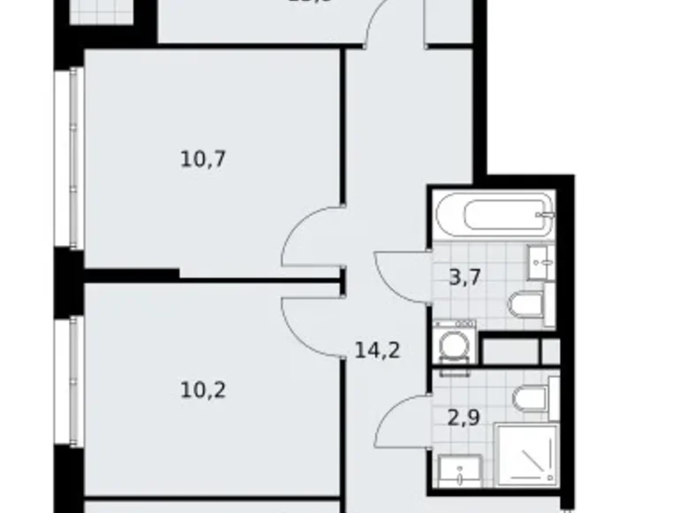 Mieszkanie 3 pokoi 70 m² Postnikovo, Rosja