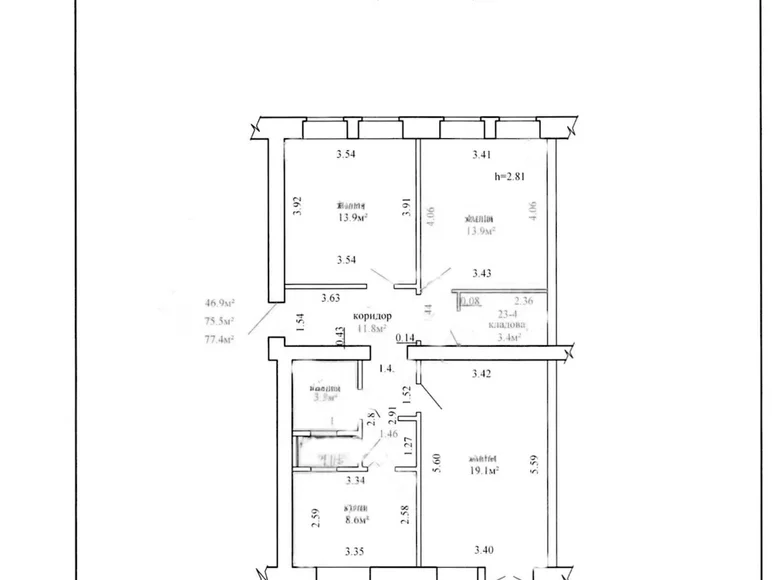 Apartamento 3 habitaciones 77 m² Minsk, Belarús