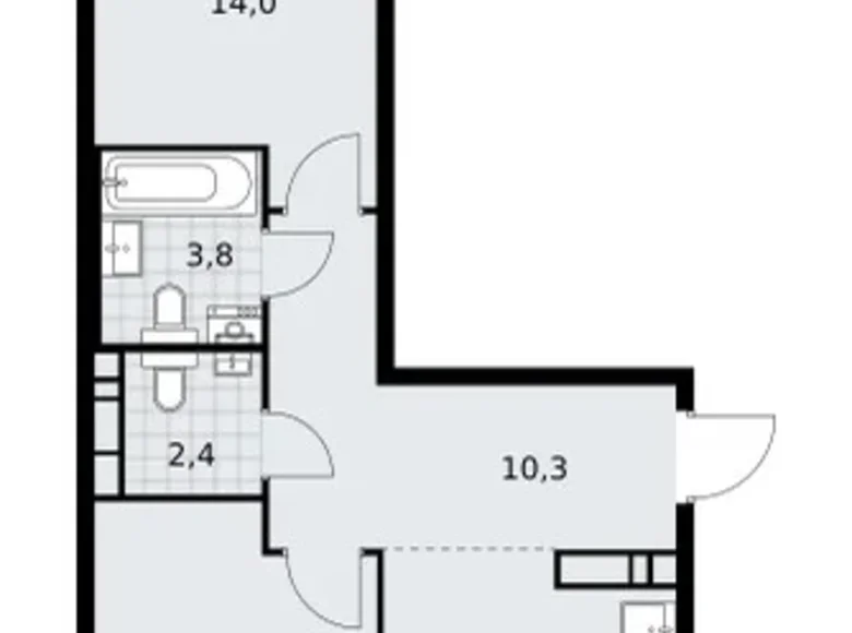 2 room apartment 57 m² poselenie Sosenskoe, Russia