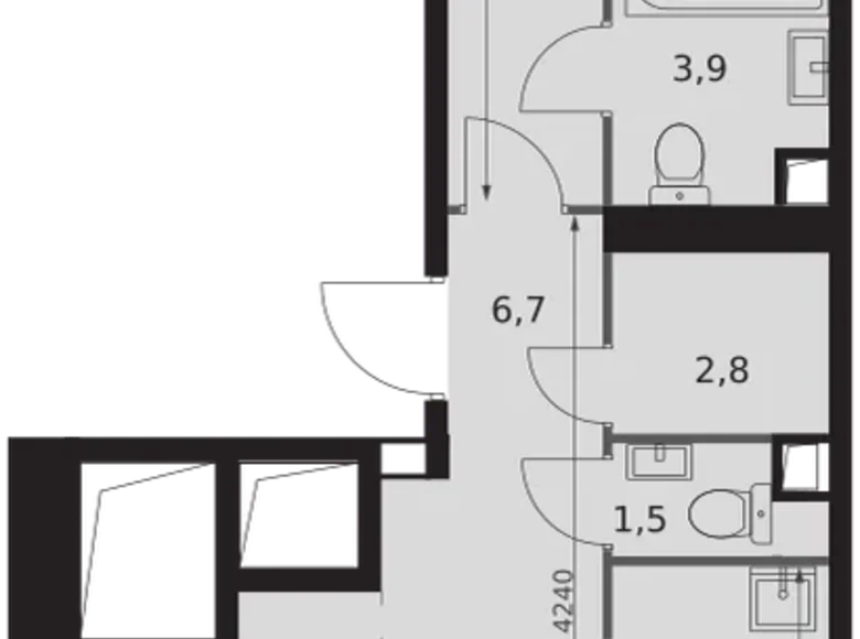 Wohnung 2 zimmer 62 m² Moskau, Russland
